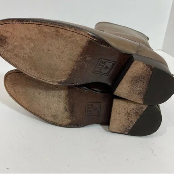 FRYE Danielle Ankle Boots Western Booties Gray Leather Sz 8 (fits like 7.5) - Picture 7 of 11